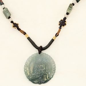 Jade Buddha Medallion Necklace
